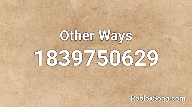 Other Ways Roblox ID