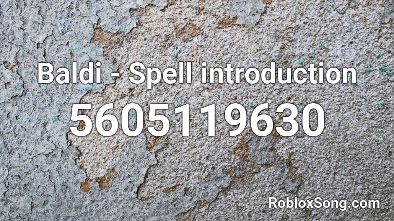 Baldi - Spell Instructions Roblox ID