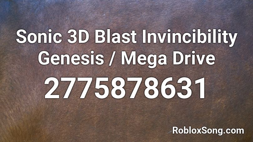 Sonic 3D Blast Invincibility Genesis / Mega Drive Roblox ID