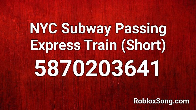 NYC Subway Passing Express Train (Short) Roblox ID