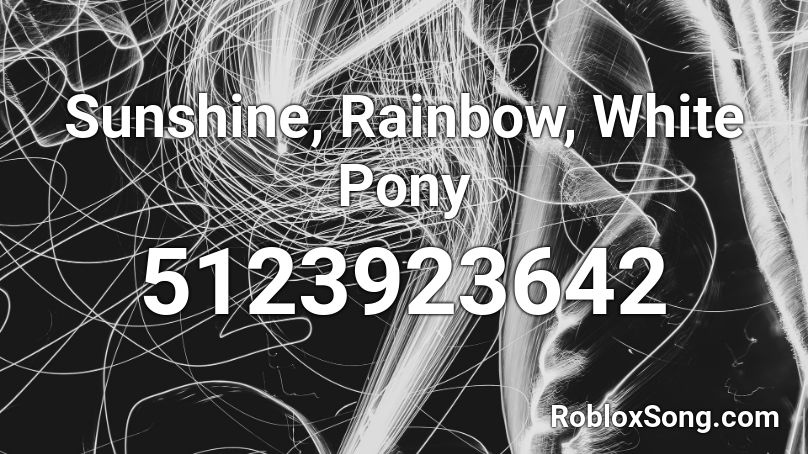 Sunshine, Rainbow, White Pony Roblox ID