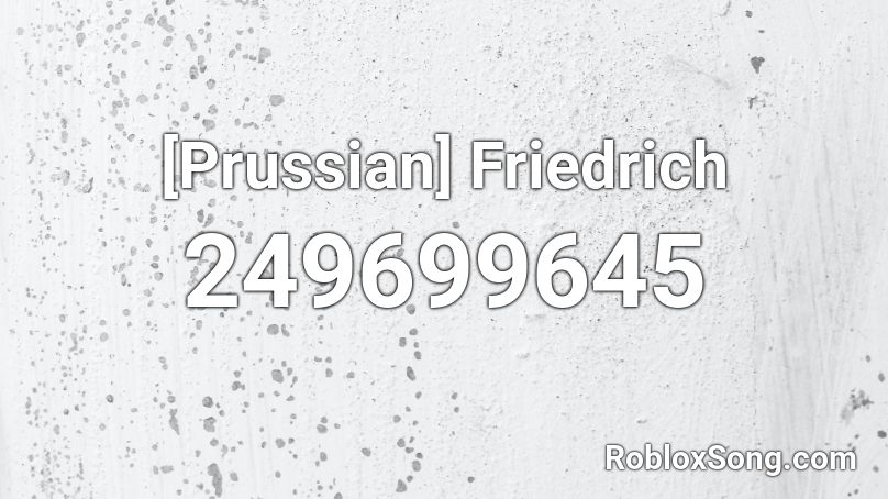 [Prussian] Friedrich Roblox ID