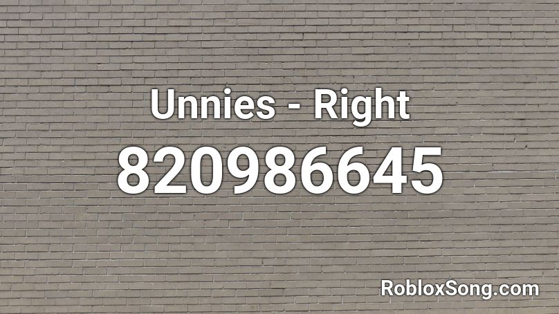 Unnies  - Right Roblox ID