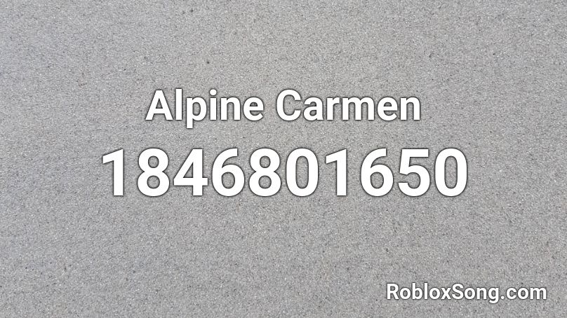 Alpine Carmen Roblox ID