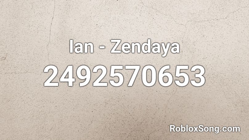 Ian - Zendaya  Roblox ID