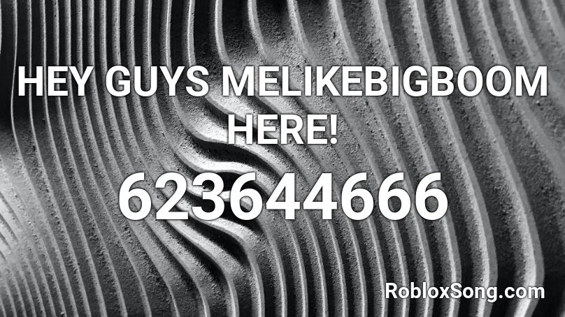 HEY GUYS MELIKEBIGBOOM HERE! Roblox ID