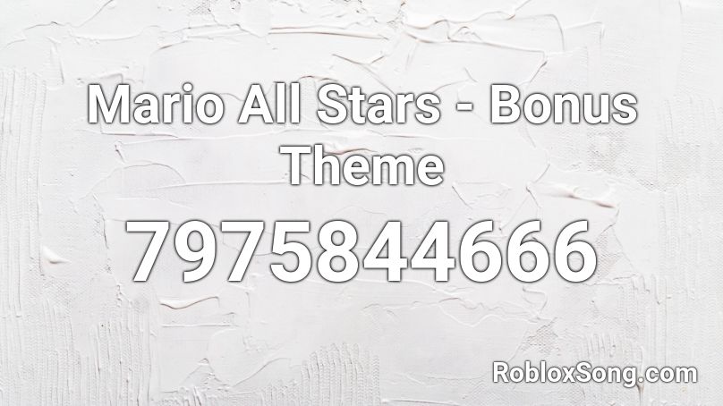 Mario All Stars - Bonus Theme Roblox ID