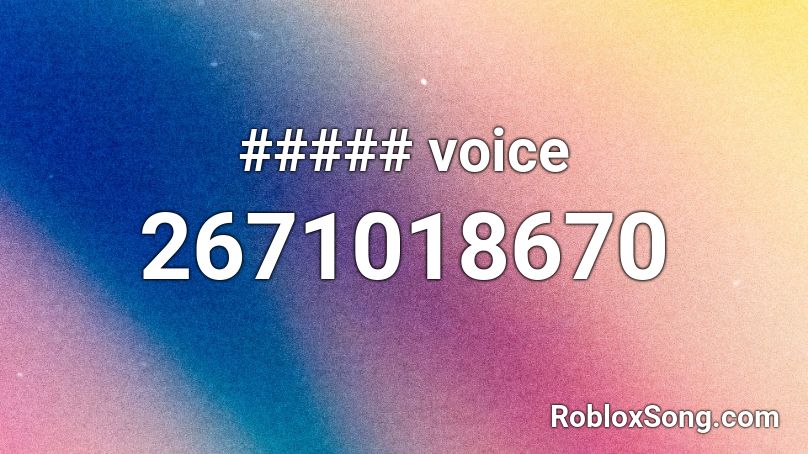 ##### voice Roblox ID