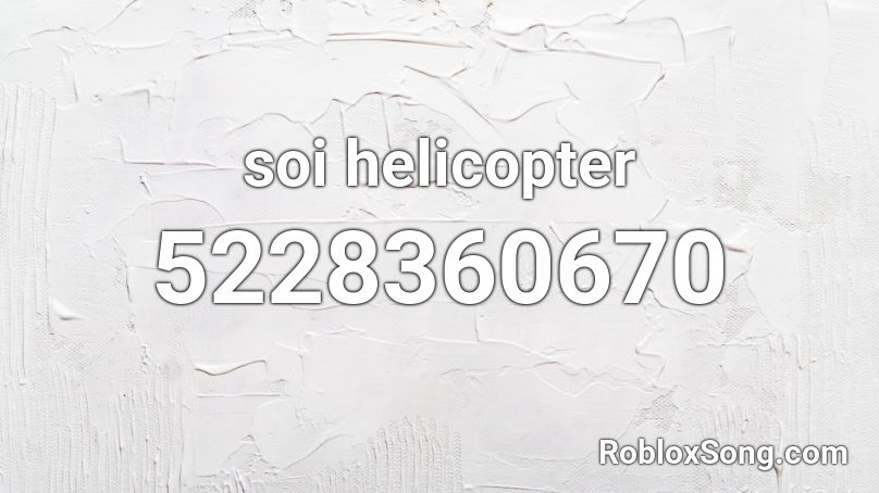 soi helicopter Roblox ID