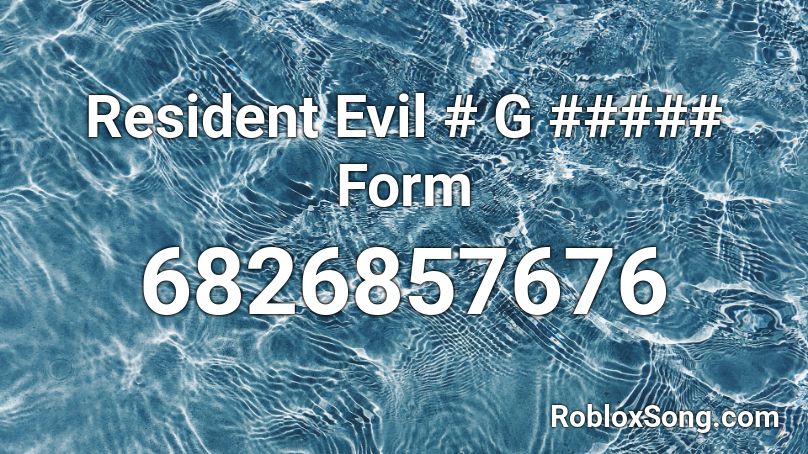 Resident Evil # G 3rd Form Roblox ID