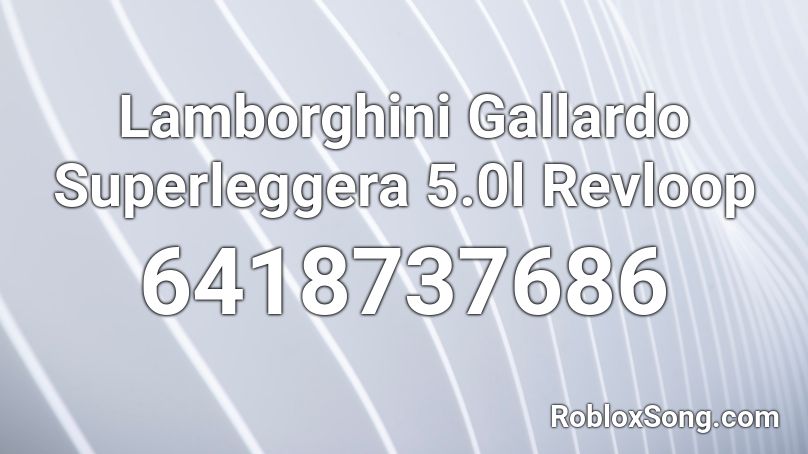 Lamborghini Gallardo Superleggera 5.0l Revloop Roblox ID