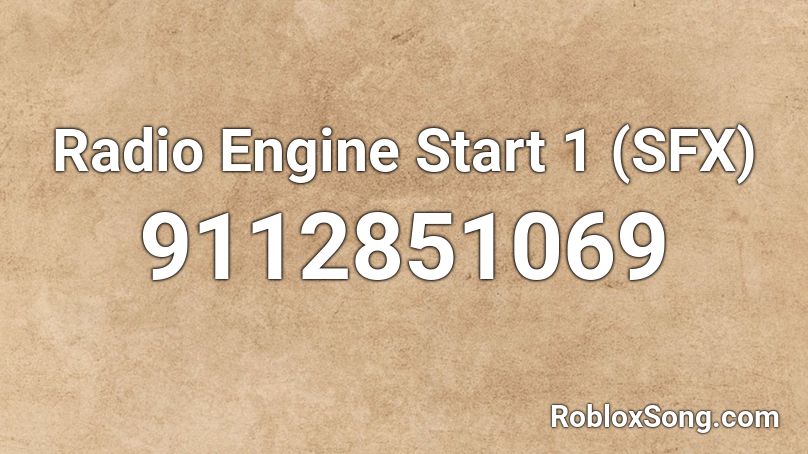 Radio Engine Start 1 (SFX) Roblox ID