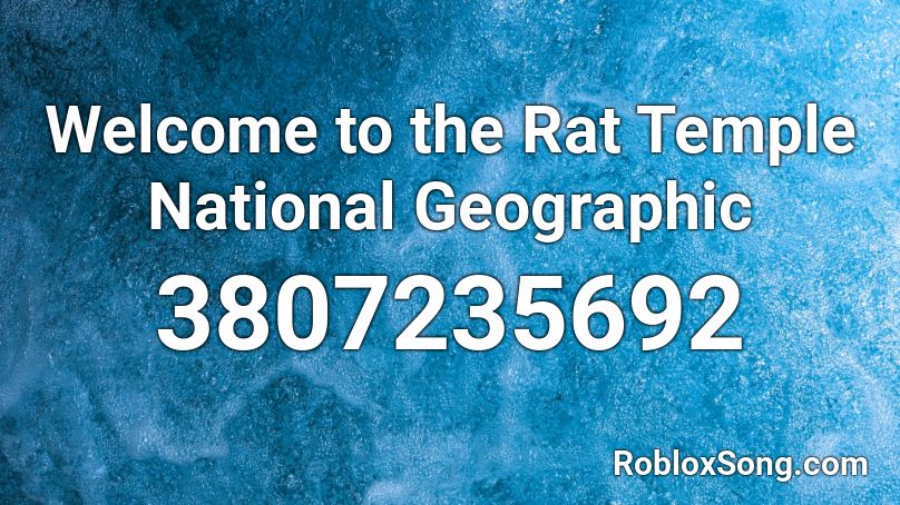 Welcome to the Rat Temple National Geographic  Roblox ID