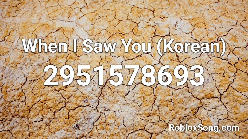 When I Saw You (Korean) Roblox ID