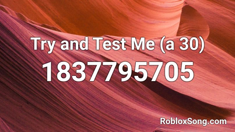 Try and Test Me (a 30) Roblox ID