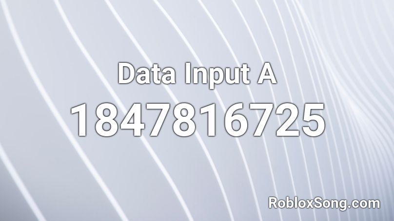 Data Input A Roblox ID