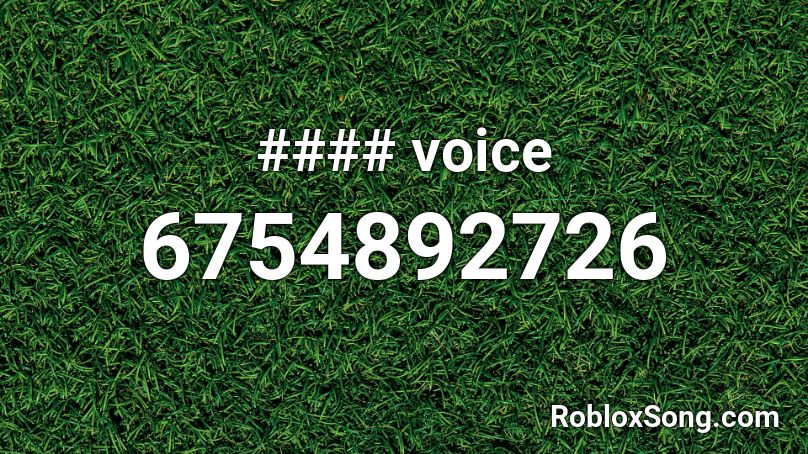 #### voice Roblox ID
