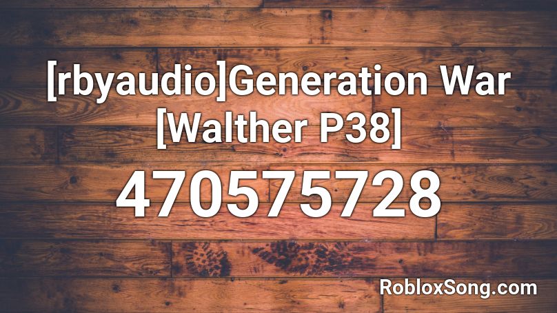 Walther P38 Sound Effect Roblox ID