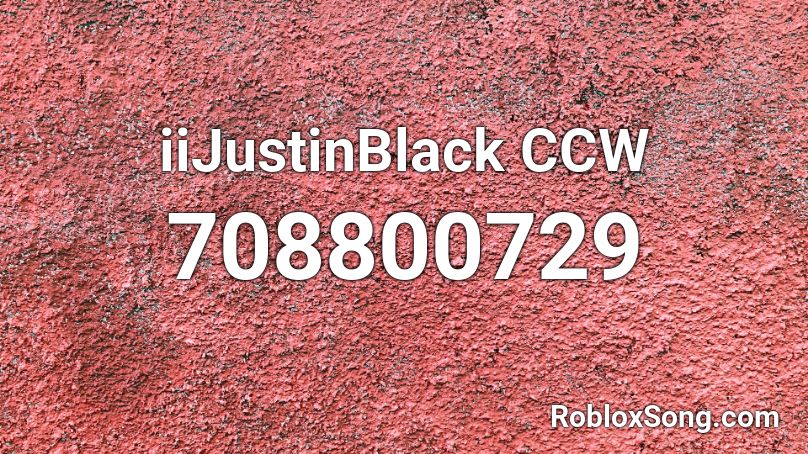 iiJustinBlack CCW Roblox ID