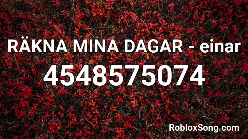 RÄKNA MINA DAGAR - einar Roblox ID