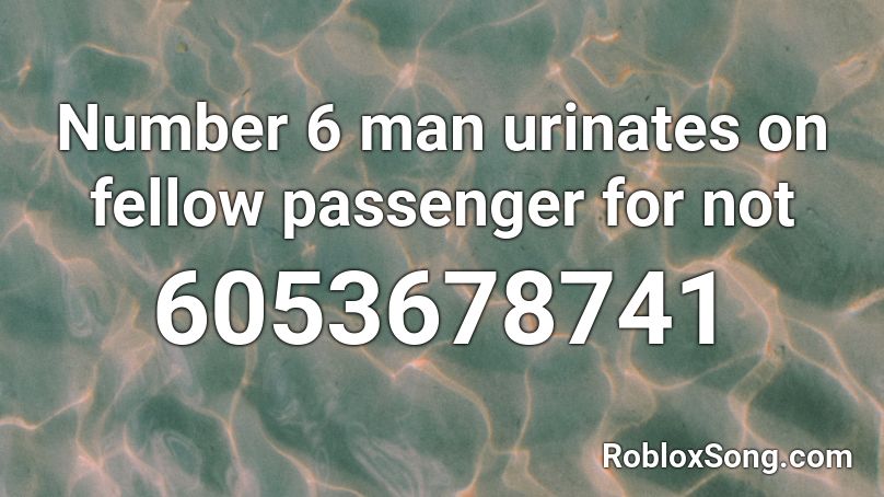 Number 6 man urinates on fellow passenger for not Roblox ID - Roblox