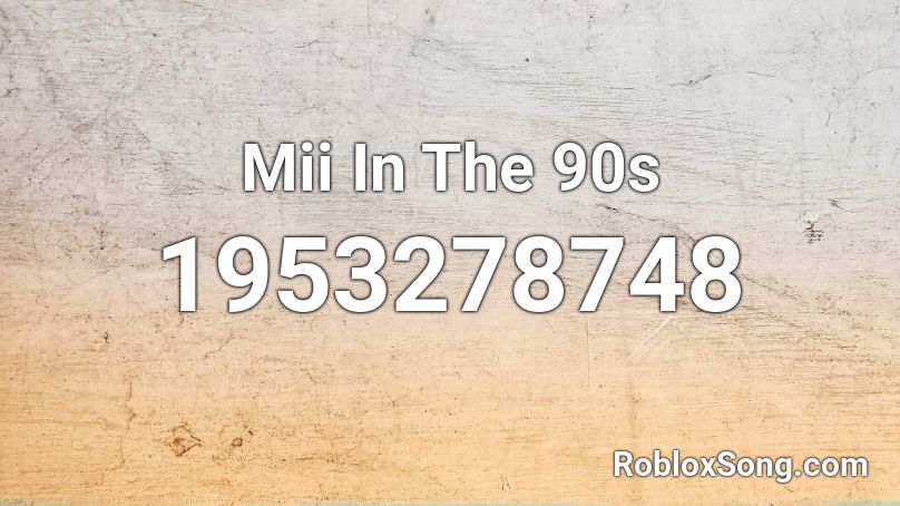 Mii In The 90s Roblox ID