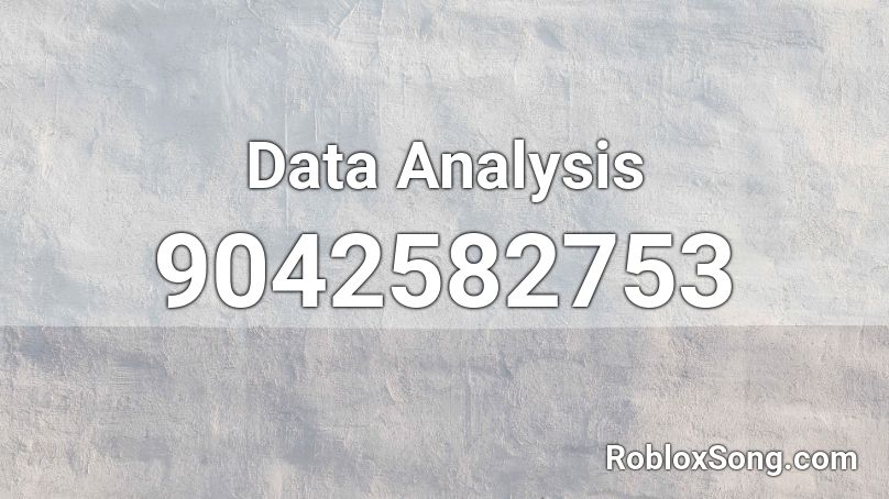 Data Analysis Roblox ID