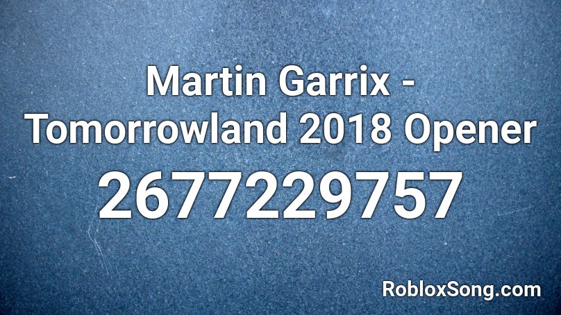 Martin Garrix - Tomorrowland 2018 Opener Roblox ID