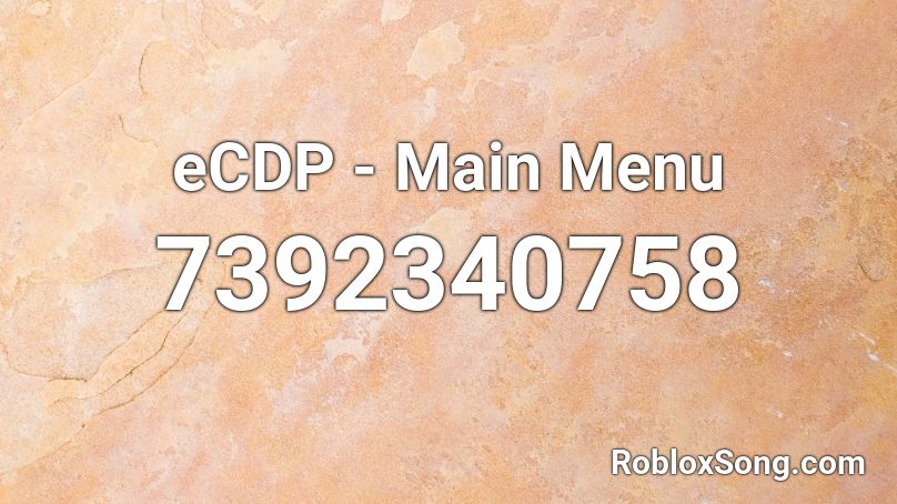 eCDP - Main Menu Roblox ID
