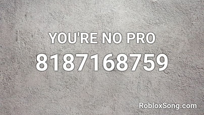 YOU'RE NO PRO Roblox ID