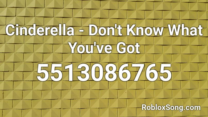 Cinderella - Don't Know What You've Got Roblox ID