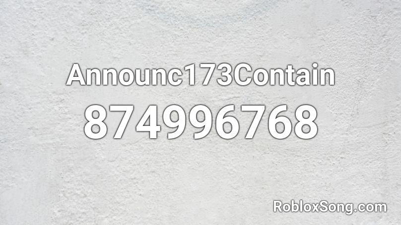 Announc173Contain Roblox ID