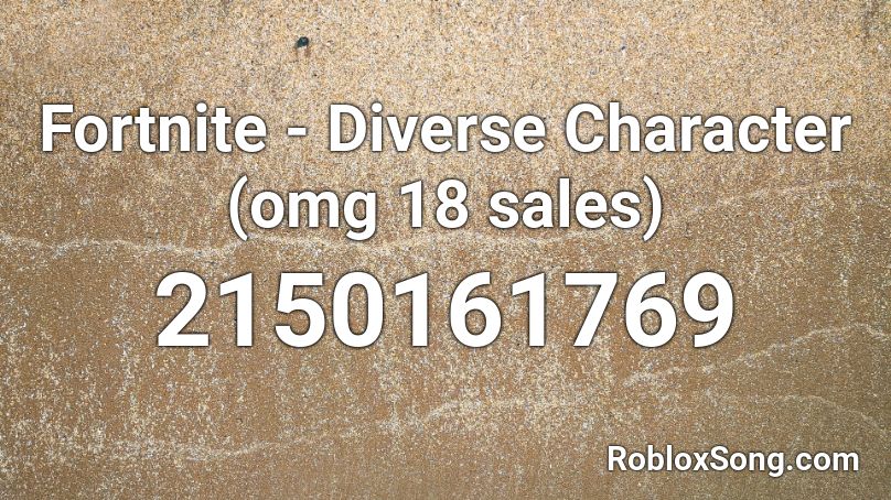 Fortnite - Diverse Character (omg 18 sales) Roblox ID
