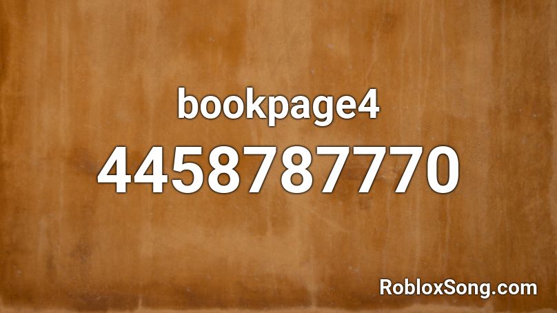 bookpage4 Roblox ID