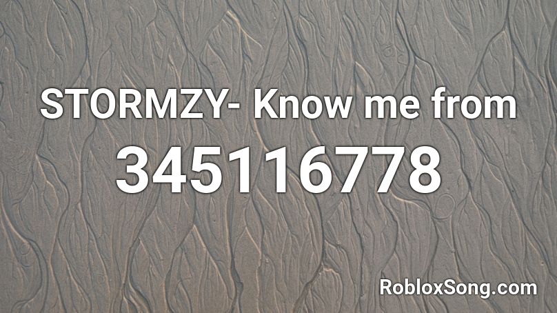 STORMZY- Know me from Roblox ID