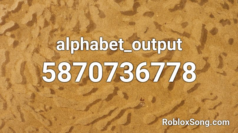 alphabet_output Roblox ID