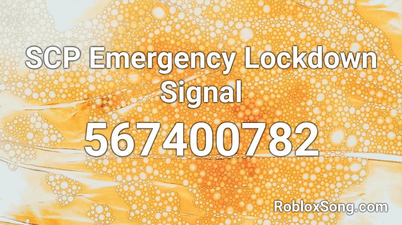 SCP Emergency Lockdown Signal Roblox ID