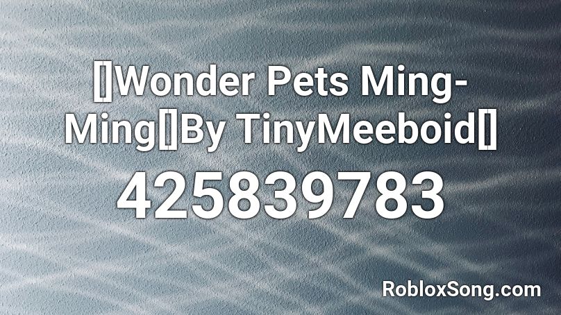 Wonder Pets Roblox ID