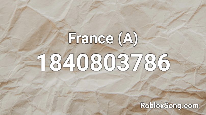 France (A) Roblox ID