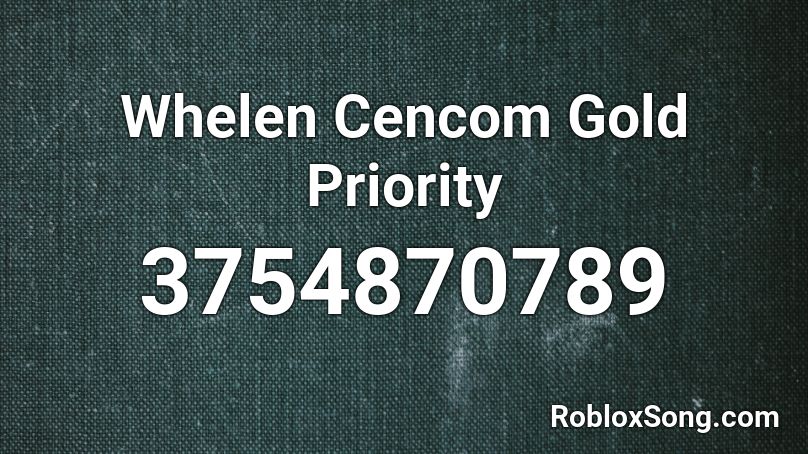 Whelen Cencom Gold Priority Roblox ID