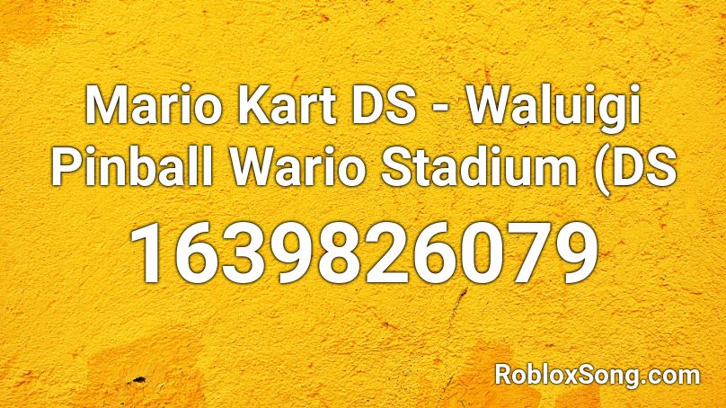 Mario Kart DS - Waluigi Pinball  Wario Stadium (DS Roblox ID