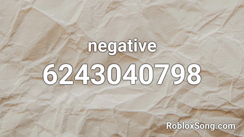 negative Roblox ID