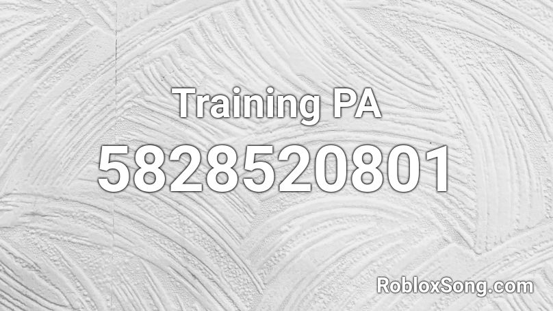 Training PA Roblox ID