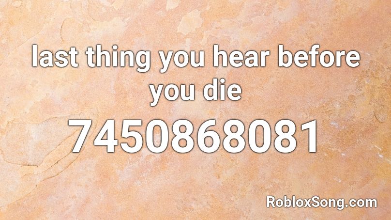last thing you hear before you die Roblox ID