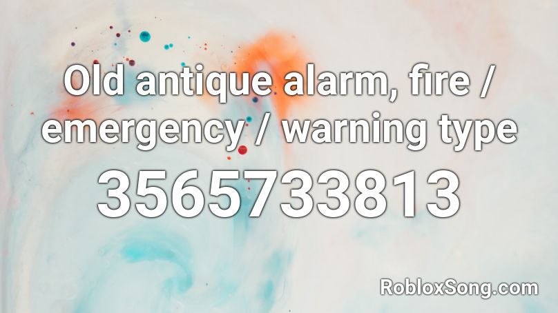 Old antique alarm, fire / emergency / warning type Roblox ID