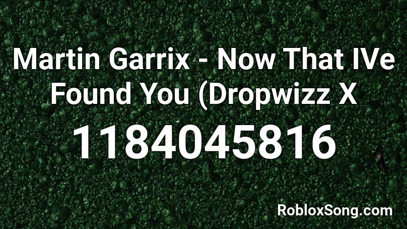 Martin Garrix - Now That IVe Found You (Dropwizz X Roblox ID