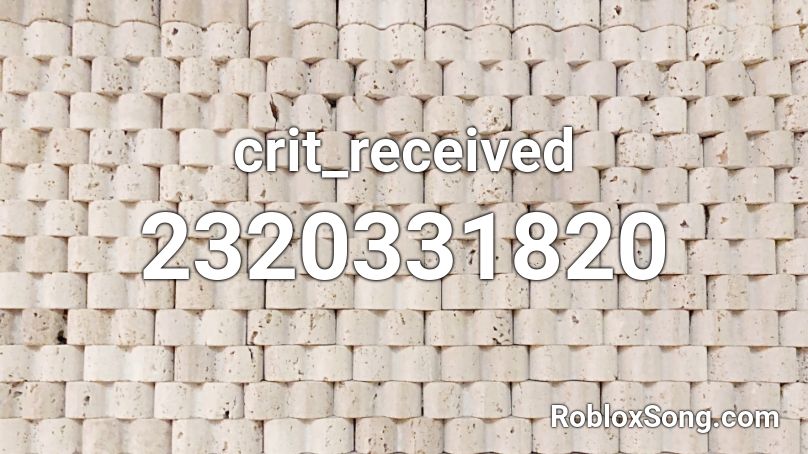 crit_received Roblox ID