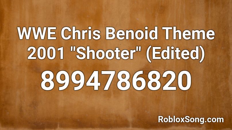 WWE Chris Benoid Theme 2001 