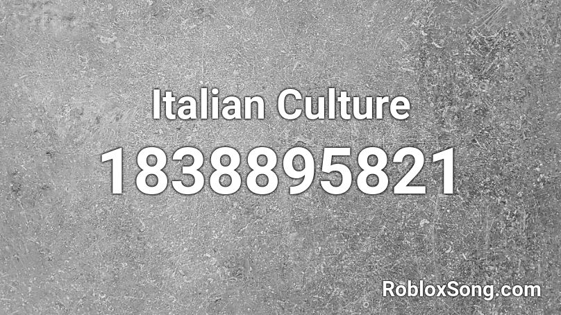 Italian Culture Roblox ID