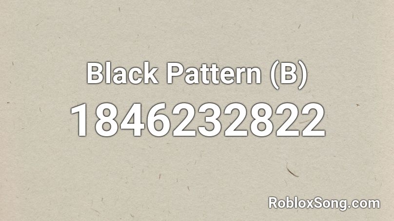 Black Pattern (B) Roblox ID